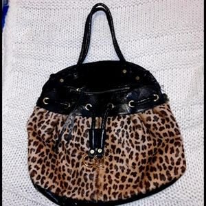 Cheetah print leather purse